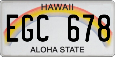 HI license plate EGC678