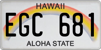 HI license plate EGC681