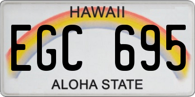 HI license plate EGC695