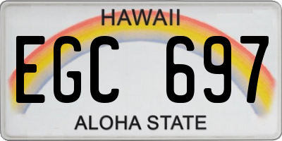 HI license plate EGC697