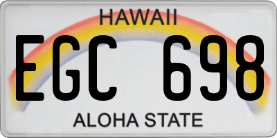 HI license plate EGC698