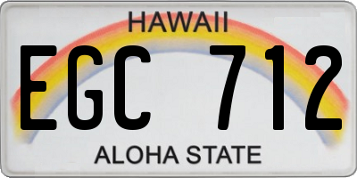 HI license plate EGC712