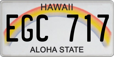 HI license plate EGC717