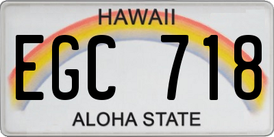 HI license plate EGC718