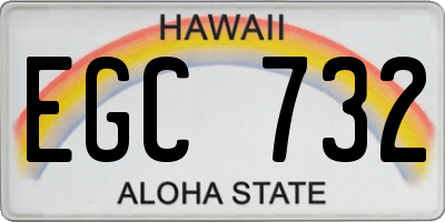 HI license plate EGC732