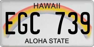 HI license plate EGC739