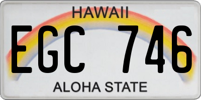 HI license plate EGC746