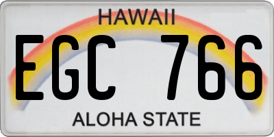 HI license plate EGC766