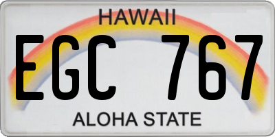 HI license plate EGC767