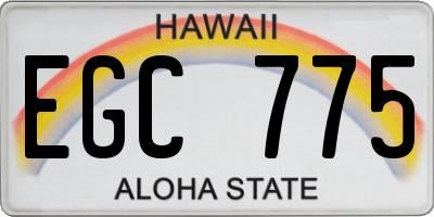 HI license plate EGC775