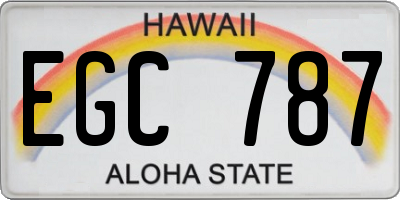 HI license plate EGC787