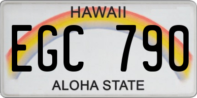 HI license plate EGC790