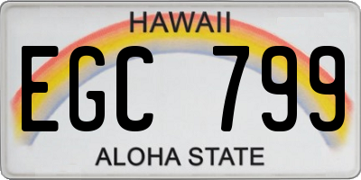 HI license plate EGC799