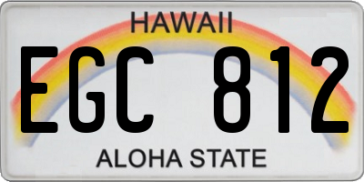 HI license plate EGC812