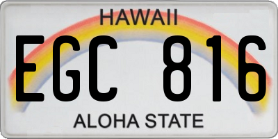HI license plate EGC816