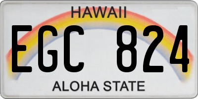 HI license plate EGC824