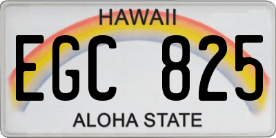 HI license plate EGC825