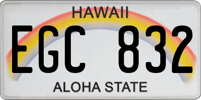 HI license plate EGC832