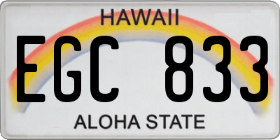HI license plate EGC833