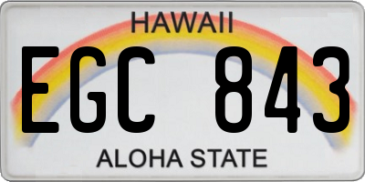HI license plate EGC843