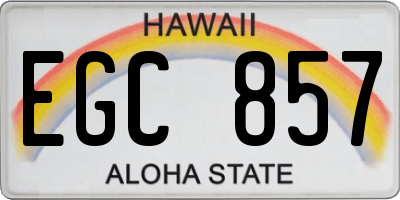 HI license plate EGC857