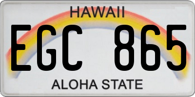 HI license plate EGC865