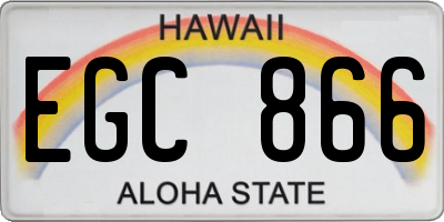 HI license plate EGC866