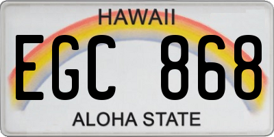 HI license plate EGC868