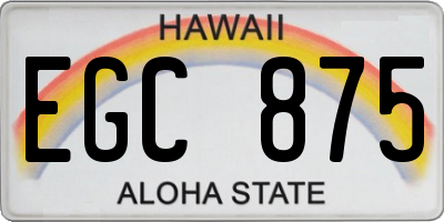 HI license plate EGC875