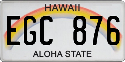 HI license plate EGC876