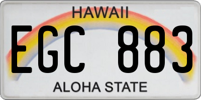 HI license plate EGC883
