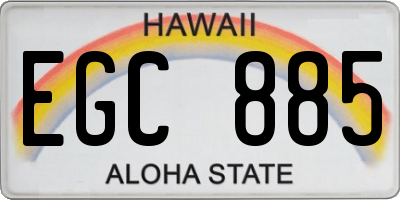 HI license plate EGC885