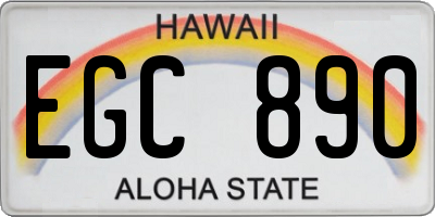 HI license plate EGC890
