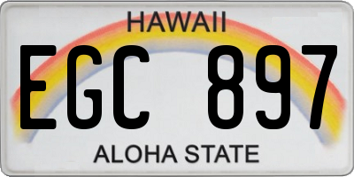 HI license plate EGC897