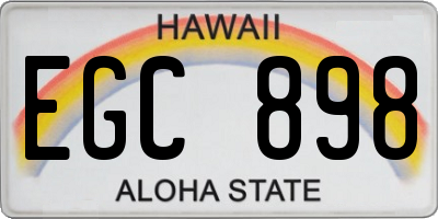 HI license plate EGC898