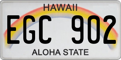 HI license plate EGC902