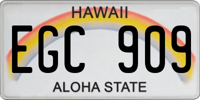 HI license plate EGC909