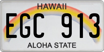 HI license plate EGC913