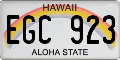 HI license plate EGC923