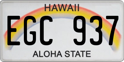 HI license plate EGC937