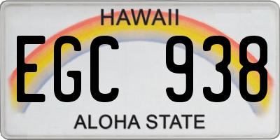 HI license plate EGC938