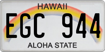 HI license plate EGC944