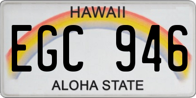 HI license plate EGC946