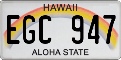 HI license plate EGC947
