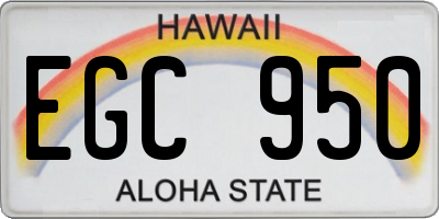 HI license plate EGC950
