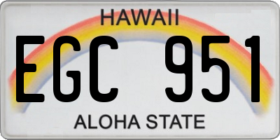 HI license plate EGC951