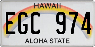 HI license plate EGC974