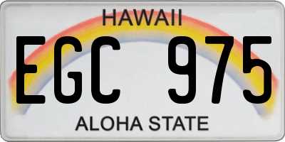 HI license plate EGC975