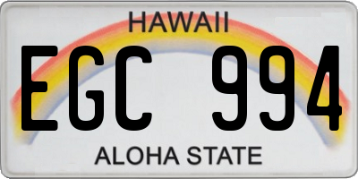 HI license plate EGC994