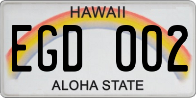 HI license plate EGD002